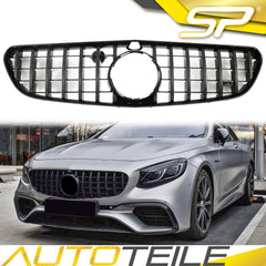 Kühlergrill Grill Glanz Schwarz GT für Mercedes S-Klasse Coupe C217 Cabrio A217 S63 S65 AMG VFL 2014-2018