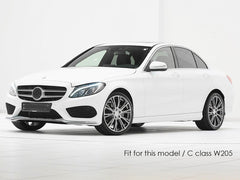 Schwarz Front Spoiler Spoilerlippe Stoßstange für Mercedes C Klasse W205 S205 AMG Line C43 15-18 di98