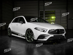 Front Stoßstange Splitter Spoiler Schwarz für Mercedes Benz A Kl. W177 V177 AMG Line ab 2018 pz6