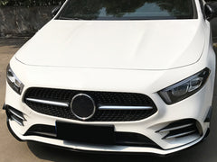 Front Stoßstange Splitter Spoiler Schwarz für Mercedes Benz A Kl. W177 V177 AMG Line ab 2018 pz6