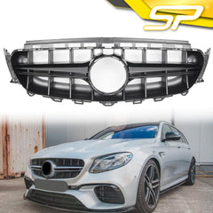 Kühlergrill Grill GT Schwarz für Mercedes E-Klasse W213 S213 C238 A238 AMG Line E53 AMG 2016-2020