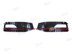 Lüftungsgitter Nebelscheinwerfer mit ROT Leisten für Audi A4 S4 B8.5 S-Line 2012-2015