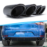 Sport Auspuff Auspuffblenden Endrohre Schwarz GTS Optik für Porsche Macan 95B 2.0T 2019-2024