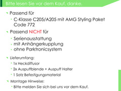 Diffusor Heckdiffusor + Auspuffblenden Chrom für Mercedes Benz C-Klasse C205 Coupe A205 Cabrio 2-Türer C43 AMG 2015-2021 di6