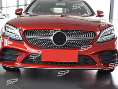 Chrom Front Spoiler Lippe Frontspoiler Frontstoßstange für Mercedes Benz C-Klasse W205 S205 A205 C205 AMG Line C43 AMG 2019+ di103