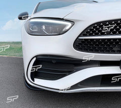 Aero Flaps Flics Frontansatz Splitter Schwarz für Mercedes C W206 S206 AMG-Line 21+