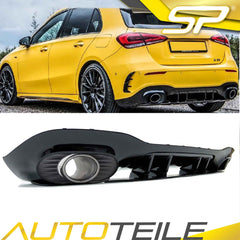 Diffusor + Schwarz Auspuffblenden für Mercedes A-Klasse W177 AMG Line A35 AMG ab 2018 di31