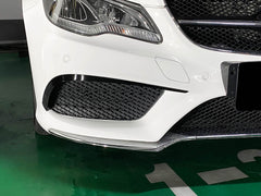 Schwarz Glanz Front Stoßstange Flossen Flaps für Mercedes Benz E Kl. C207 Coupe AMG Line 2013-2016 pz60