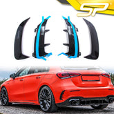 Heck Aero Flaps Flossen Flics Canards Schwarz für Mercedes A Kl. W177 Hatchback AMG Line ab 2018 pz3