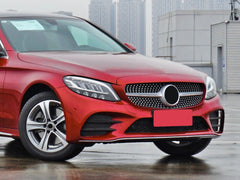 Chrom Front Spoiler Lippe Frontspoiler Frontstoßstange für Mercedes Benz C-Klasse W205 S205 A205 C205 AMG Line C43 AMG 2019+ di103