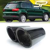 80mm Auspuffblenden Endrohrblende Endrohr Schwarz für VW PASSAT B7 B6 3C Tiguan 5N Golf 7 Variant