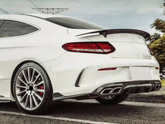 Schwarz Heck Stoßstange Flossen Flaps für Mercedes Benz C-Klasse C205 Coupe A205 Cabrio AMG Line C43 AMG pz15