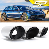 Sport Auspuff Auspuffblenden Endrohre Silber für Porsche Panamera 2017 2018 2019 2020 2021 2022 Benzin et161