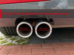 68mm Auspuffblenden Endrohre Schwarz für VW Scirocco 3 TSI Titan 2008-2017