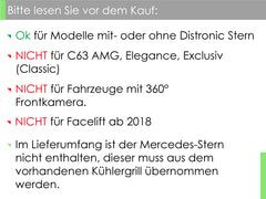 Kühlergrill Front Grill Grille Schwarz für Mercedes Benz C-Klasse W205 C205 A205 S205 2015-2018 pz129