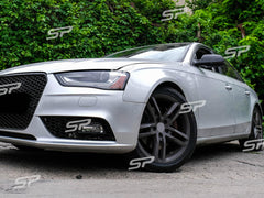 Lüftungsgitter Nebelscheinwerfer Waben Gitter Schwarz für Audi A4 B8 B8.5 Serienstoßstange 2012-2015