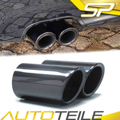80mm Auspuffblenden Endrohre Schwarz Edelstahl für VW Tiguan 1 5N GOLF 5 GTI 2004-2009 AUDI A5 8T A4 B8