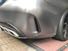 Schwarz Heck Hinten Stoßstange Flossen Flaps Canard für Mercedes W205 Limo AMG Line 2015-2021 pz19