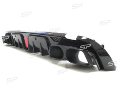 Diffusor Heckdiffusor Auspuff Carbon Look für Mercedes C Klasse W205 S205 AMG Line 13-19 BENZIN di12