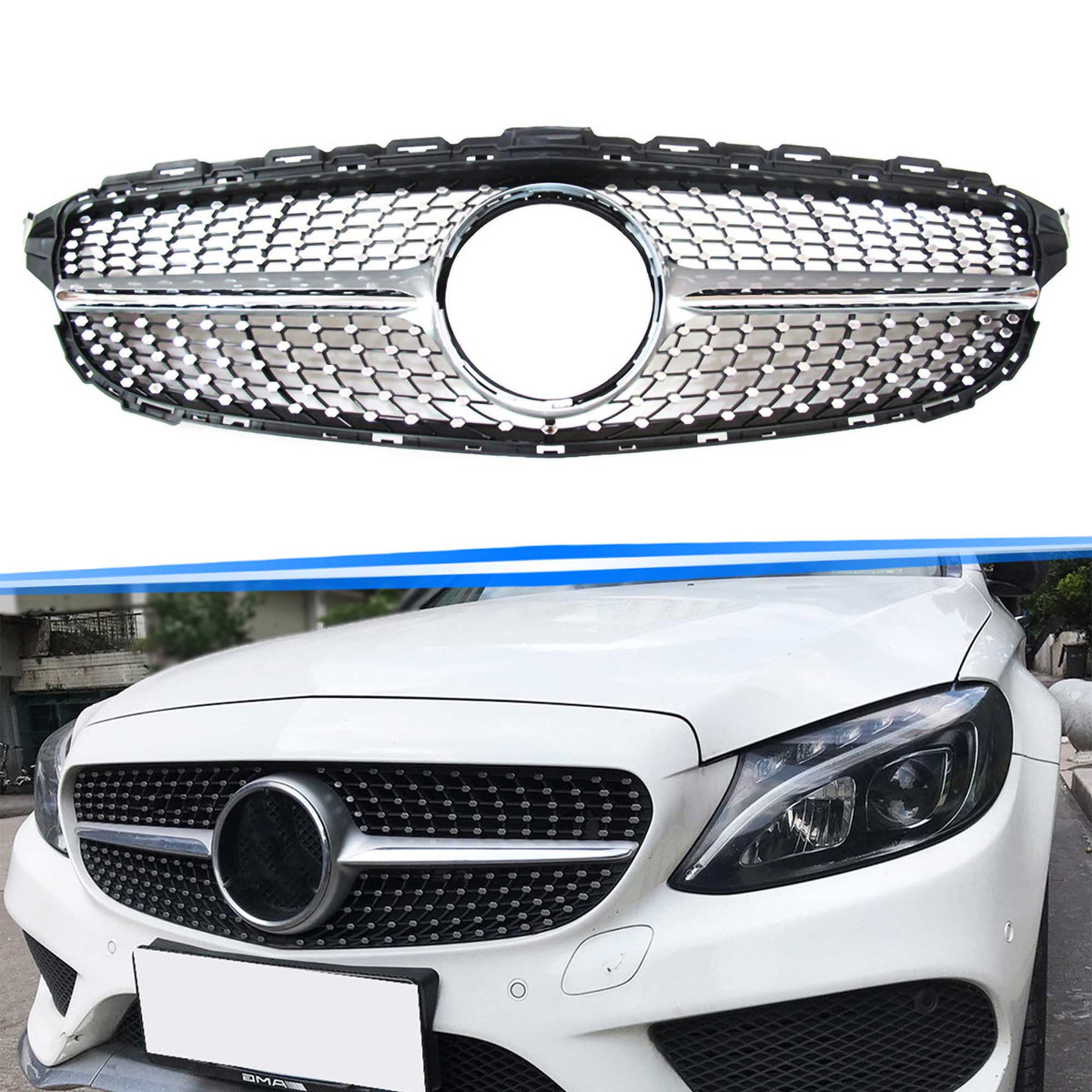 Original Mercedes-Benz Diamant-Kühlergrill Für A-Klasse W176 Sport AMG – Schwarz/silber, Neu, Einfacher Einbau