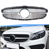 Silber Kühlergrill Front Grill Diamantgrill für Mercedes Benz C43 AMG C-Klasse W205 A205 S205 C205 2014-2018 pz127 Sales