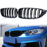 Kühlergrill Nieren Grille Grill Doppelsteg Glanz Schwarz Passend für 4er F32 F33 F36 2013-2021