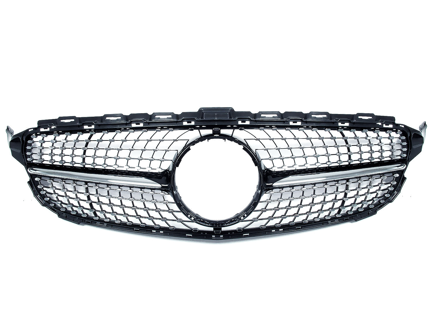 Schwarz Diamantgrill Kühlergrill Grill für Mercedes Benz C-Klasse W205 C205 A205 S205 C43 AMG 2014-03/2018 pz128