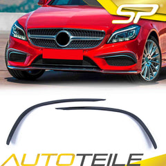 Schwarz Front Stoßstange Aero Flaps für Mercedes Benz CLS W218 C218 X218 AMG Line 2014-2018 pz61