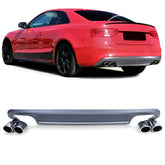 Heck Diffusor + Edelstahl Endrohren für Audi A5 8T 2-Türer 2011-2017