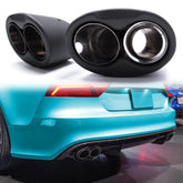 Auspuffblenden Endrohre Matt Carbon für AUDI A3 A4 A5 A6 A7 62-66mm