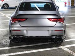 Diffusor Heckdiffusor + Auspuffblenden Schwarz / Chrom für Mercedes CLA C118 X118 AMG Line