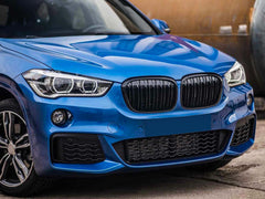 Kühlergrill Nieren Grille Frontgrill Schwarz Glanz Passend für X1 F48 2014-2019 fg52