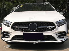 Front Stoßstange Splitter Spoiler Schwarz für Mercedes Benz A Kl. W177 V177 AMG Line ab 2018 pz6