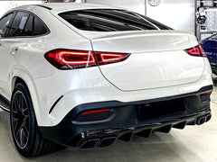 Diffusor Heckdiffusor + Auspuffblenden 2x2 (Schwarz) für Mercedes GLE C167 COUPE
