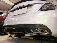 Diffusor Heckdiffusor + Auspuff Chrom für Mercedes Benz C Klasse W205 S205 C43 AMG Line di15