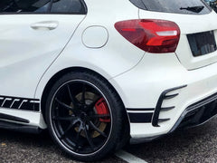 Aero-Kits Flossen Heck Stoßstange Flaps Flics Schwarz für Mercedes A Klasse W176 AMG Line A45 AMG 2013-2018 pz5