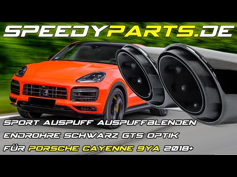Sport Auspuff Auspuffblenden Endrohre Schwarz GTS Optik für Porsche Cayenne PO536 9YA 2018+ BENZIN et132