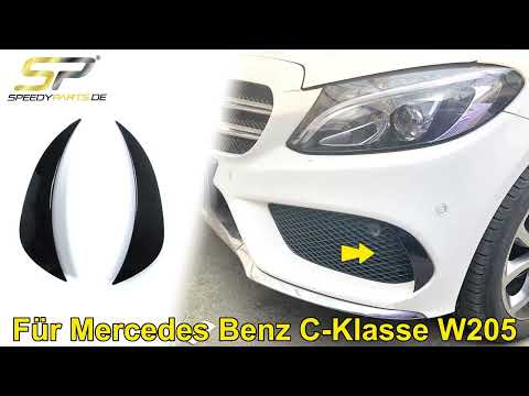 Schwarz Front Stoßstange Flaps Canard für Mercedes Benz C-Klasse W205 S205 C205 A205 AMG Line C43 AMG 2015-2018 pz11