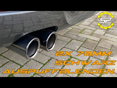 70mm Schwarz Auspuffblenden Endrohre Endrohrblende (L+R) Passend für 1er F20 125d 2er F22 3er F30 325d 330d bm78
