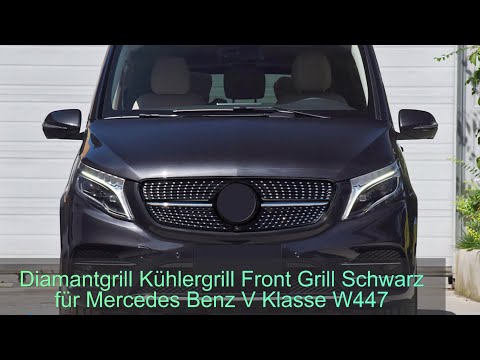 Diamantgrill Kühlergrill Front Grill Schwarz für Mercedes V Klasse W447 Facelift 2020+ fg140