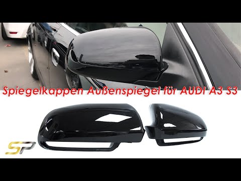 L+R Schwarz Glanz Spiegelkappen Außenspiegel für AUDI A6 4F C6 S6 Avant 2004 - 2008 A4 B6 B7 S4 8E 8H 2004-2008 mc53