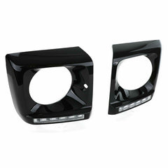 Scheinwerfer Abdeckungen Schwarz Glanz mit LED Tagfahrlicht für Mercedes Benz G-Klasse W463 1989-2020