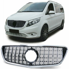 Kühlergrill Frontgrill Wabengrill Chrom für Mercedes-Benz Vito W447 2014 2015 2016 2017 2018 2019