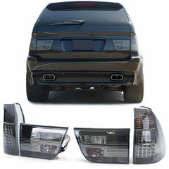 LED Klarglas Rückleuchten Schwarz Smoke Passend für X5 E53 1999 2000 2001 2002 2003