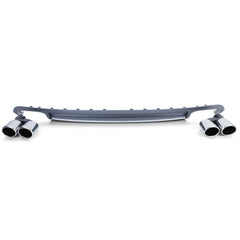 Heckdiffusor Diffusor mit Endrohre Auspuffblenden Chrom für Audi A4 B8 Limo Avant 2007 2008 2009 2010 2011