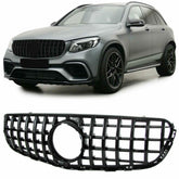 GT Kühlergrill Panamericana Schwarz für Mercedes Benz GLC X253 2015 2016 2017 2018 2019