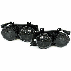 Scheinwerfer schwarz Paar Passend für 5er E34 7er E32 1988 1989 1990 1991 1992 1993 1994 1995