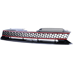 Grill Kühlergrill Wabengrill Schwarz mit Roter Leiste für VW Golf 6 auch GTI 2008-2013 Ohne Emblem