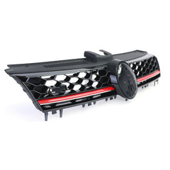 Grill Wabengrill Kühlergrill Schwarz mit Roter Leiste für VW Golf 7 2012-2016 Ohne Emblem