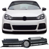 Grill Kühlergrill Schwarz mit Chromleisten Sport für VW Golf 6 2008-2013 Ohne Emblem